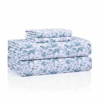 300 Thread Count Cotton Percale Sheet Set 16 in Deep Pocket Breathable Hotel Quality Bedding