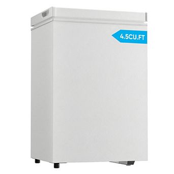 Mjkone 4.5 Cu.Ft Chest Freezer, 7 Level Adjustable Thermostat with Removable Basket