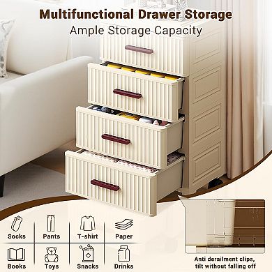 4-Tier Plastic Storage Drawer Cart