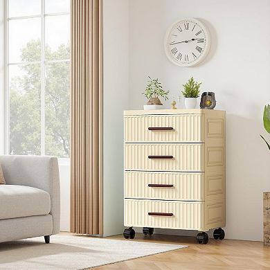 4-Tier Plastic Storage Drawer Cart