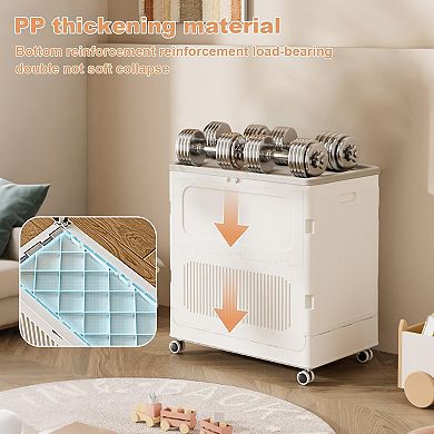 2 Pack Large Rolling Laundry Hamper with Lid