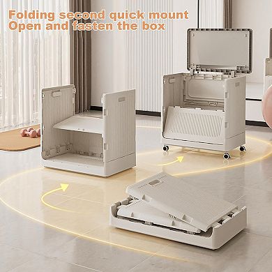 2 Pack Large Rolling Laundry Hamper with Lid