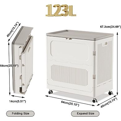 2 Pack Large Rolling Laundry Hamper with Lid