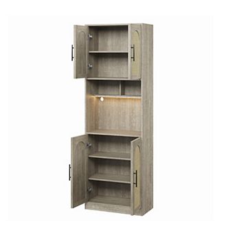 Kitchen Pantry Cabinet with RGB Light
