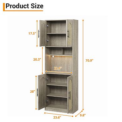 Kitchen Pantry Cabinet with RGB Light