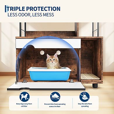 Hidden Cat Litter Box Enclosure Furniture