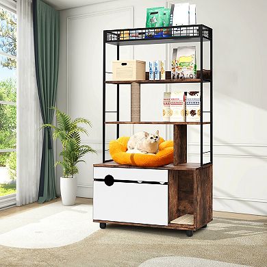 Hidden Cat Litter Box Enclosure Furniture