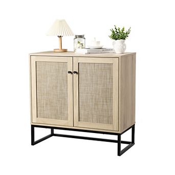 2-Door Rattan Storage Cabinet Sideboard Buffet