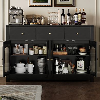 55 Inch Buffet Cabinet with Drawers