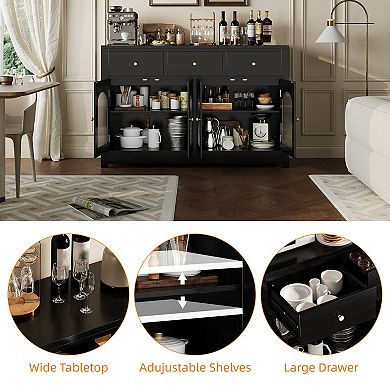 55 Inch Buffet Cabinet with Drawers