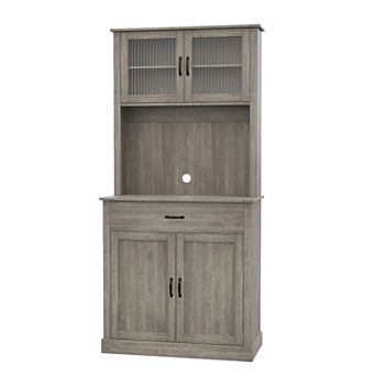 Kitchen Pantry Cabinet with 2 Drawers