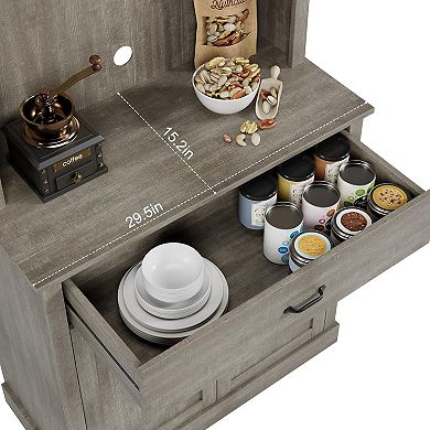 Kitchen Pantry Cabinet with 2 Drawers