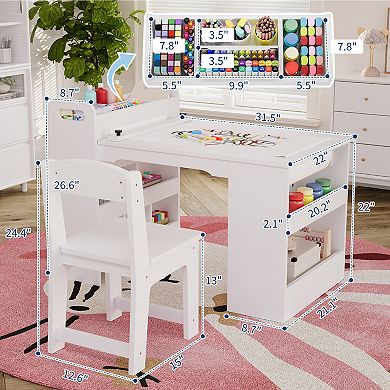 Kids Art Table with 2 Chairs