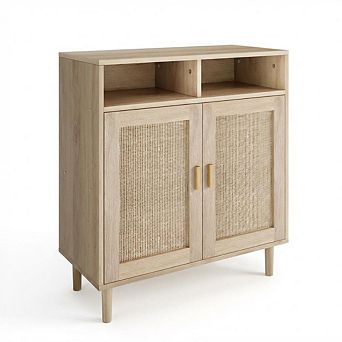 36 Inch Rattan Sideboard Cabinet with 2 Doors