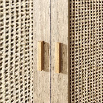 36 Inch Rattan Sideboard Cabinet with 2 Doors