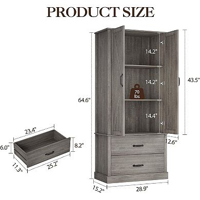 Kitchen Pantry Storage Cabinet,Barn Doors