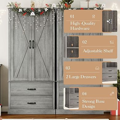 Kitchen Pantry Storage Cabinet,Barn Doors