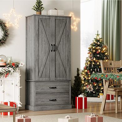 Kitchen Pantry Storage Cabinet,Barn Doors