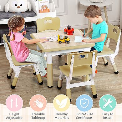 Kids Table and Chairs Set with 4 Seats
