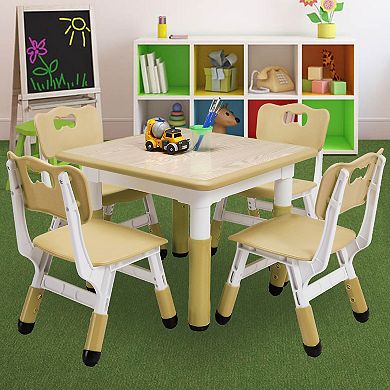 Kids Table and Chairs Set with 4 Seats