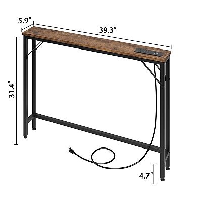Console Table with Charging Station