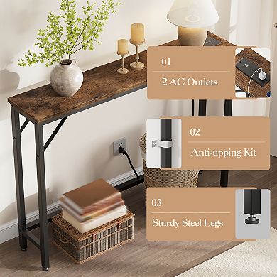Console Table with Charging Station