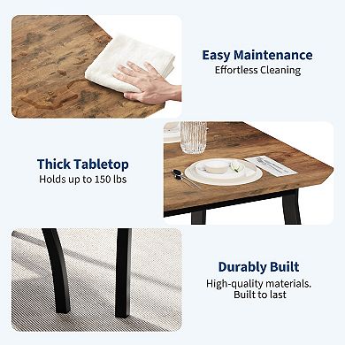 Modern 3-Piece Dining Table Set for 4