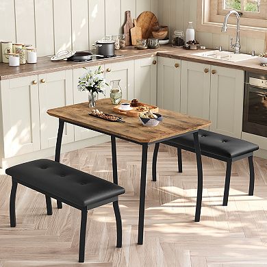 Modern 3-Piece Dining Table Set for 4
