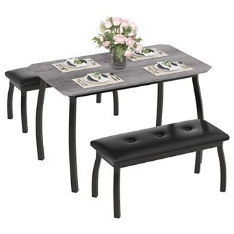 Modern 3 pc Dining Table Set for 4
