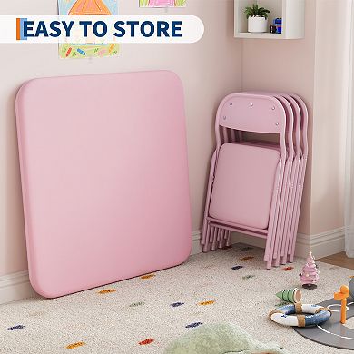 5 Piece Boys Girls Folding Table and Chairs Set