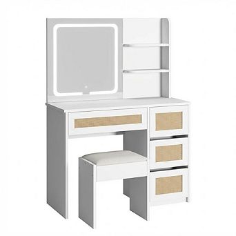Rattan Vanity with Mirror