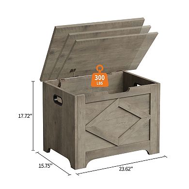 24 in Wooden Storage Chest Bench for Bedroom