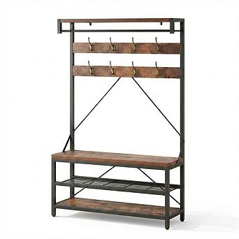 Coat Rack Shoe Bench for Entryway