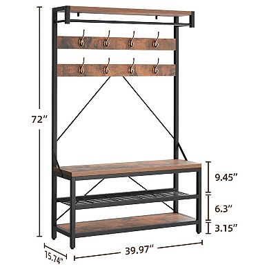Coat Rack Shoe Bench for Entryway