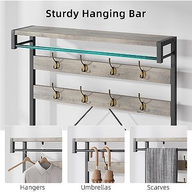 Coat Rack Shoe Bench for Entryway