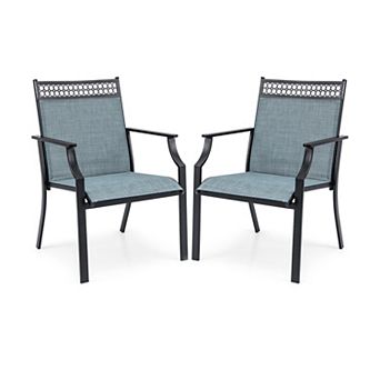Patio Chairs Set of 2 with Breathable Quick Dry Fabric