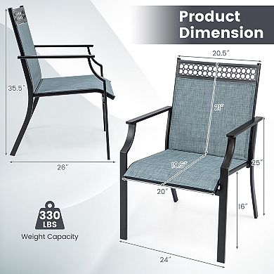 Patio Chairs Set of 2 with Breathable Quick Dry Fabric