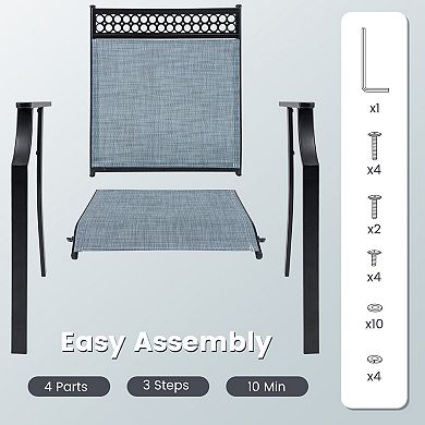 Patio Chairs Set of 2 with Breathable Quick Dry Fabric