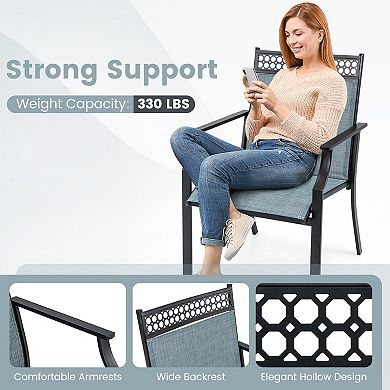 Patio Chairs Set of 2 with Breathable Quick Dry Fabric
