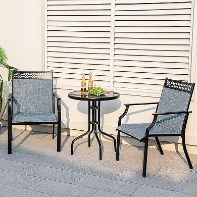Patio Chairs Set of 2 with Breathable Quick Dry Fabric