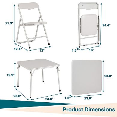 Folding Card Table and Chair Set of 5