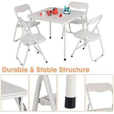 Folding Card Table and Chair Set of 5