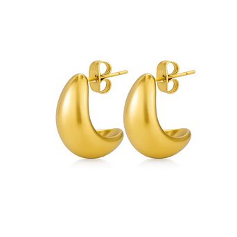 Dome Huggie Teardrop Earrings