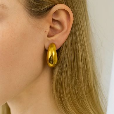Dome Huggie Teardrop Earrings