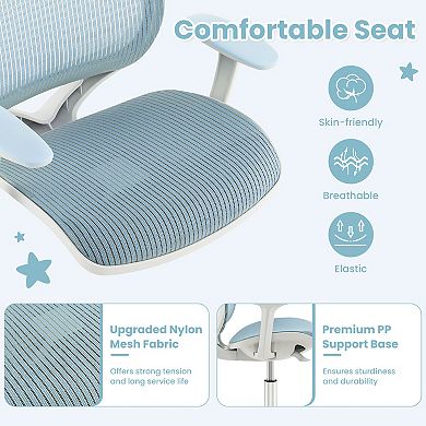 Kids Mesh Desk Chair with Swivel Seat and Adjustable Height