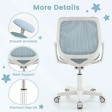 Kids Mesh Desk Chair with Swivel Seat and Adjustable Height