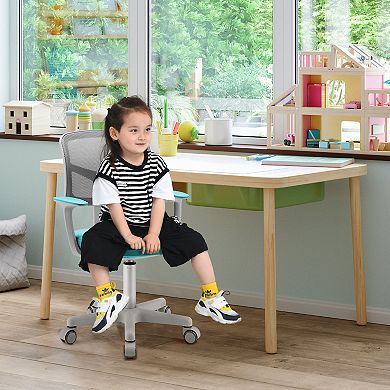 Adjustable Kids Desk Chair With Auto Brake Casters And Lumbar Support