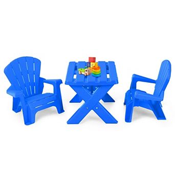 Kids Table and Chair Set 3 pc Plastic Activity Furniture