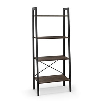 4 tier Bookshelf With Metal Frame and Adjustable Foot Pads