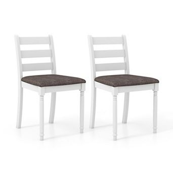 Upholstered Dining Chairs Set of 2 with Solid Wood Frame
